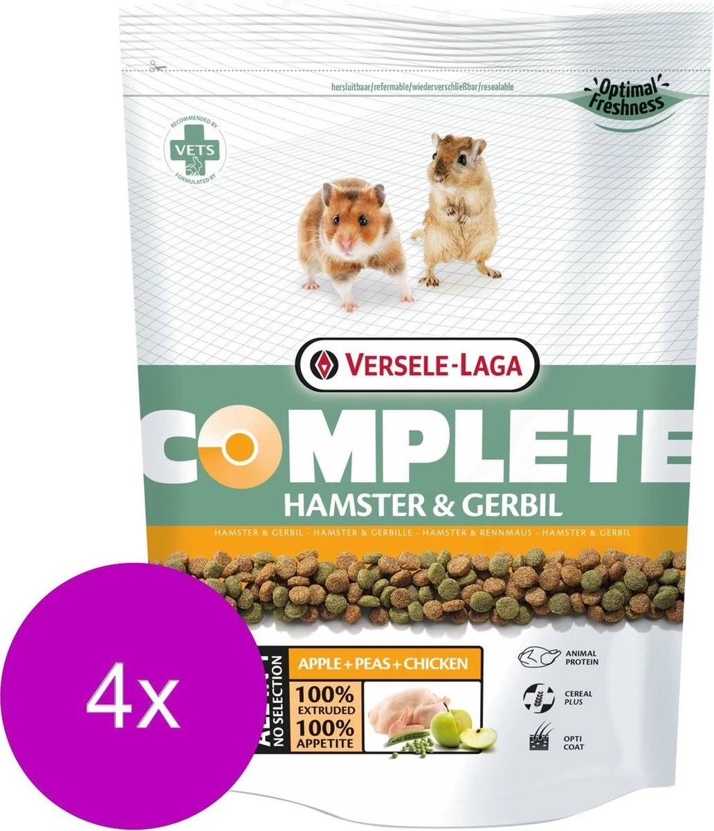 Versele-Laga Complete Hamster & Gerbil β Hamstervoer β 4 X 500 G