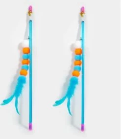 2 Stuks Kattenhengels – Belletje – Balletjes – Veren – Kattenspeelgoed – Kattenspeeltje – Hengel Voor Kat