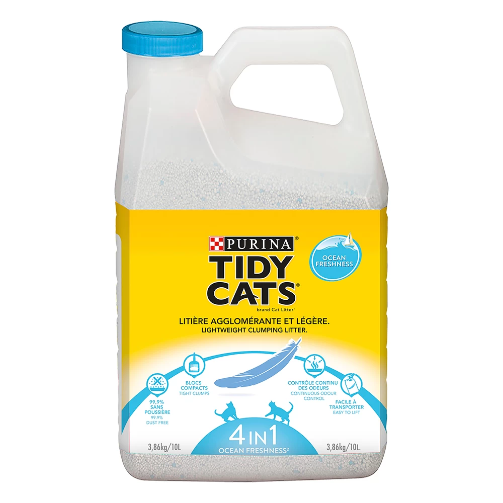 2 + 1 Gratis! 3 X Purina Tidy Cats Lichtgewicht Klonterstrooisel – Lightweight Ocean Freshness (3 X 20 L)