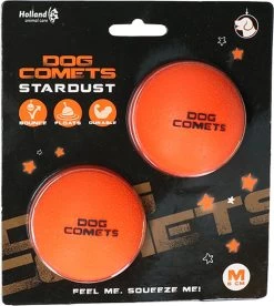 Dog Comets Ball Stardust Oranje En Zwart M 2pack – Honden Bal – Honden Speelgoed – Bal Voor Apporteren Van Uw Hond – Natuurlijk Rubber – Bal Diameter Van 6 Cm