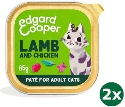 Edgard & Cooper Kat Adult Pate Lam / Kip Kattenvoer 2x 16×85 Gr