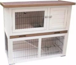 Konijnenhok Kiki – 92 X 45 X 80 Cm – Wit/Bruin
