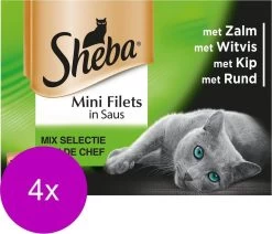 Sheba Multipack Mini Filets Chef Pouch – Kattenvoer – 4 X 12×85 G