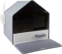 MaxxPet Kattenbak – Kattentoilet Incl. Schep En Kattenbakmat 46x41x46cm – Grijs