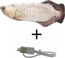 Interactieve Oplaadbare Bewegende Vis (Zilver Arowana) – Unieke “must Have” Voor Uw Kat / Hond