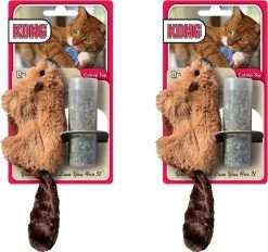 Kong – Kat Catnip Bever – Speelmuis – 38mm X 45mm X 42mm – Bruin Per 2 – Kattenspeeltjes