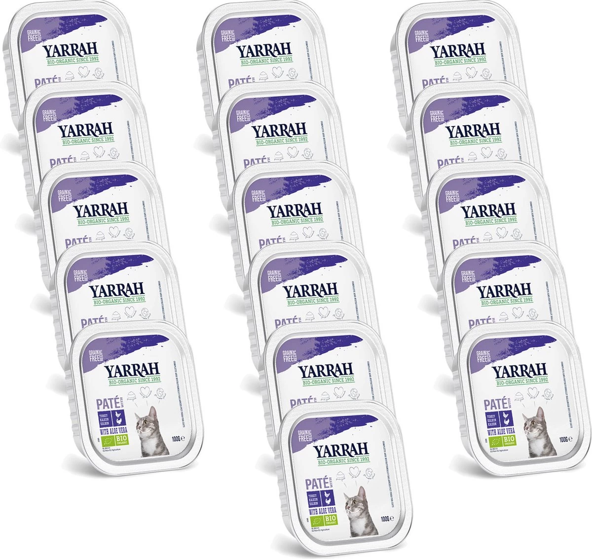 Yarrah Bio Kat Alu Pate β Kip β Kattenvoer β 16 X 100 G