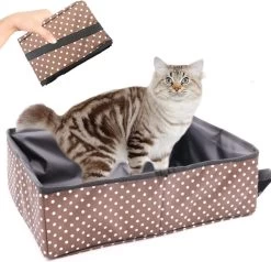 Opvouwbaar, Drawbaar, Kattentoilet, Opvouwbaar Kattentoilet Voor Irriteren, Waterdicht, Eenvoudig Te Reinigen, Kattenbak Voor Huisdieren, Outdoor, Irriteren, Camping, Thuisgebruik, Koffie
