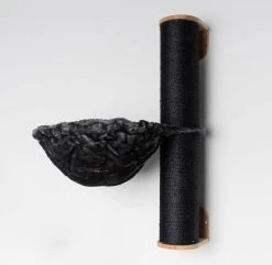 RHRQuality Wandmeubel Wandmontage Klimmuur Kat 84 X 15cm Sisalpaal XXL Met Hangmat 45cm Blackline Donkergrijs Wand Muur Krabpaal Katten Muurbevestiging