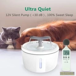 Fonteinen Voor Katten En Honden, 2 L, Stil, Waterfontein Voor Katten, Met Led-waterniveauvenster En Actief Koolfilter