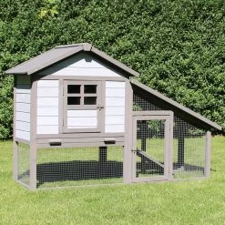 Konijnenhok Voor Buiten – Cavia Kooi – Caviakooi – Knaagdieren Kooi – Hamsterkooi – 151 Cm – Grijs
