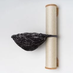 RHRQuality Wandmeubel Wandmontage Klimmuur Kat 84 X 15cm Sisalpaal XXL Met Hangmat 45cm Donkergrijs Wand Muur Krabpaal Katten Muurbevestiging