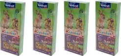 Vitakraft – Konijnensnack -Dwergkonijn Kracker – Noot 2 In 1 – 2 Stuks – 112 Gram Per 4 Doosjes