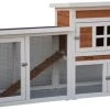 Konijnenhok Villa – Bruin/Wit – 147 X 50 X 80 Cm