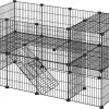 LIVINGSIGNS Kooi, 36 Borden, 2 Niveaus, 143 X 71 X 73 Cm, Doos Voor Kleine Dieren En Cavia’s Incl. Rubberen Hamer Voor Binnen, Individueel Te Monteren, Zwart