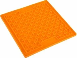 LickiMat Buddy – Hondenbak – Likmat / Anti-schrok / Slowfeeder Voor Hond – Oranje – 20 Cm