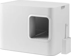 Hoopo® Dome Kattenbak Wit – Kattenbak – Kattenbakschep – Kattenbakmat