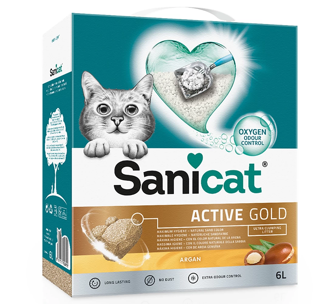 2x6l Sanicat Active Gold Kattenbakvulling