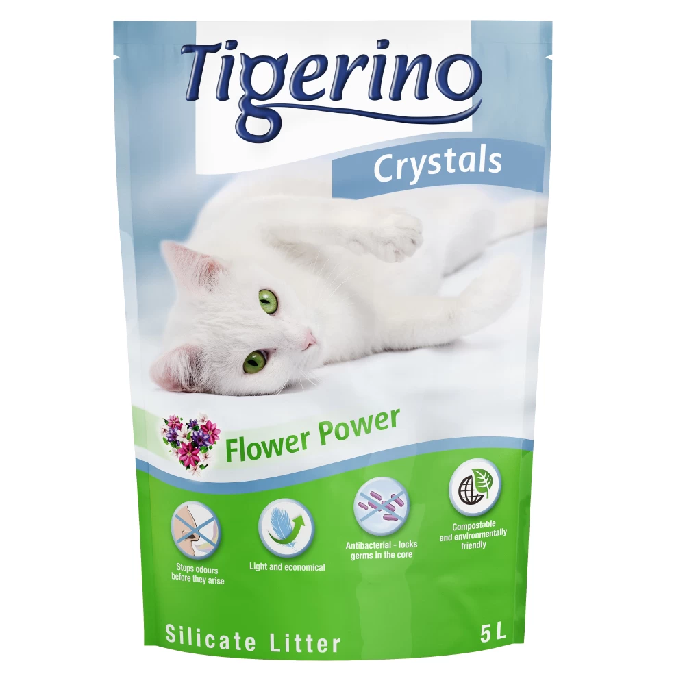 6x 5L Flower-Power Tigerino Crystals Kattenbakvulling