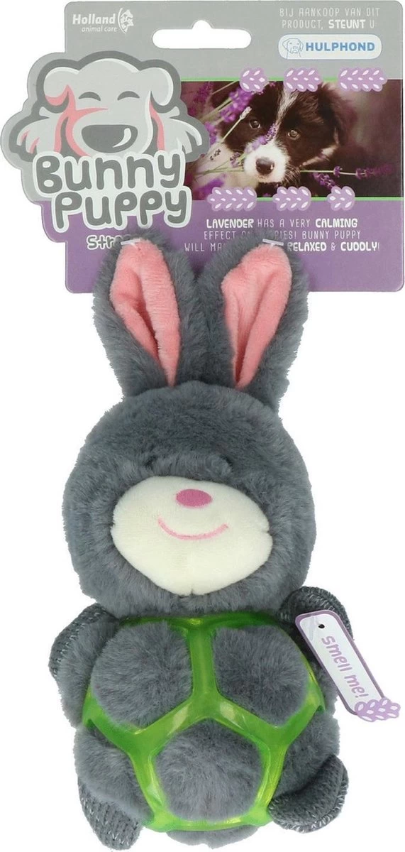 Bunny Puppy Strappy β Hondenknuffel β Kalmerend β Grijs β 8 X 14 X 7 Cm