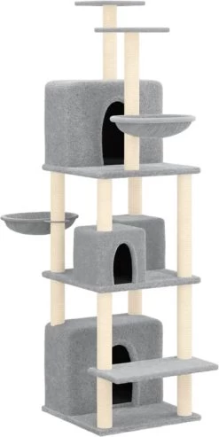 La Dolce Vita – Kattenmeubel Met Sisal Krabpalen 180 Cm Lichtgrijs