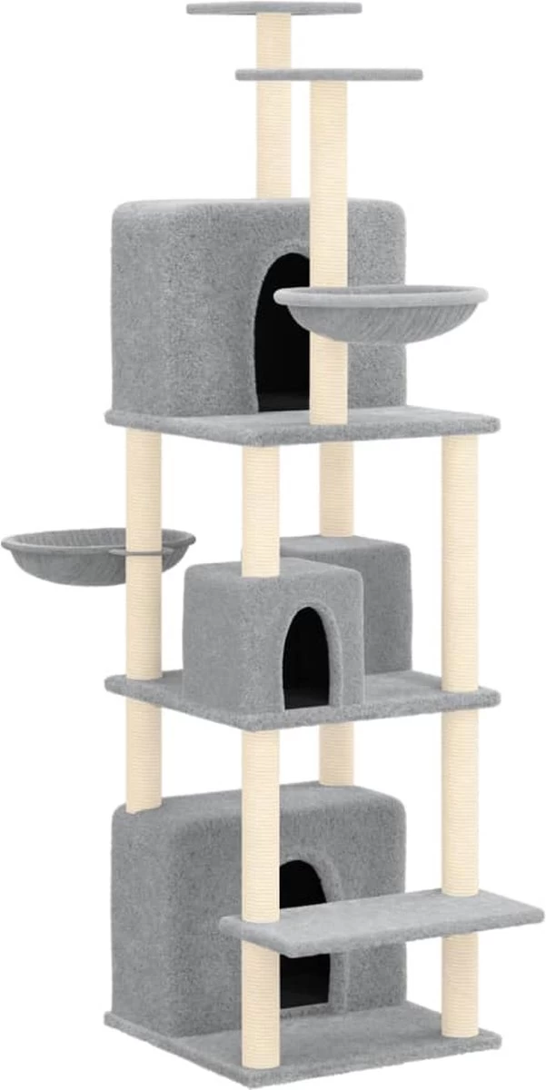La Dolce Vita β Kattenmeubel Met Sisal Krabpalen 180 Cm Lichtgrijs