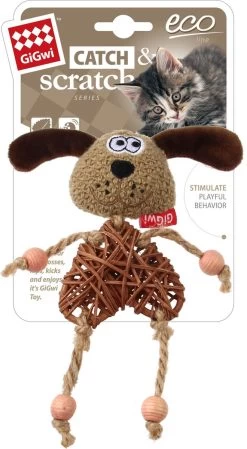 GiGwi Kattenspeelgoed GIG ECO LINE Houten Diertje Met Kattenkruid Hond Ø 5,5 Cm