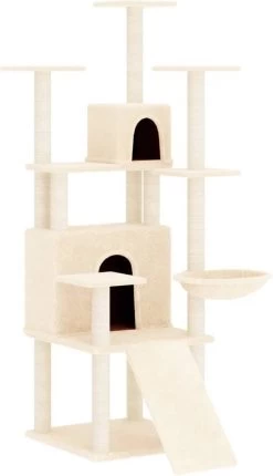 La Dolce Vita – Kattenmeubel Met Sisal Krabpalen 154 Cm Crèmekleurig