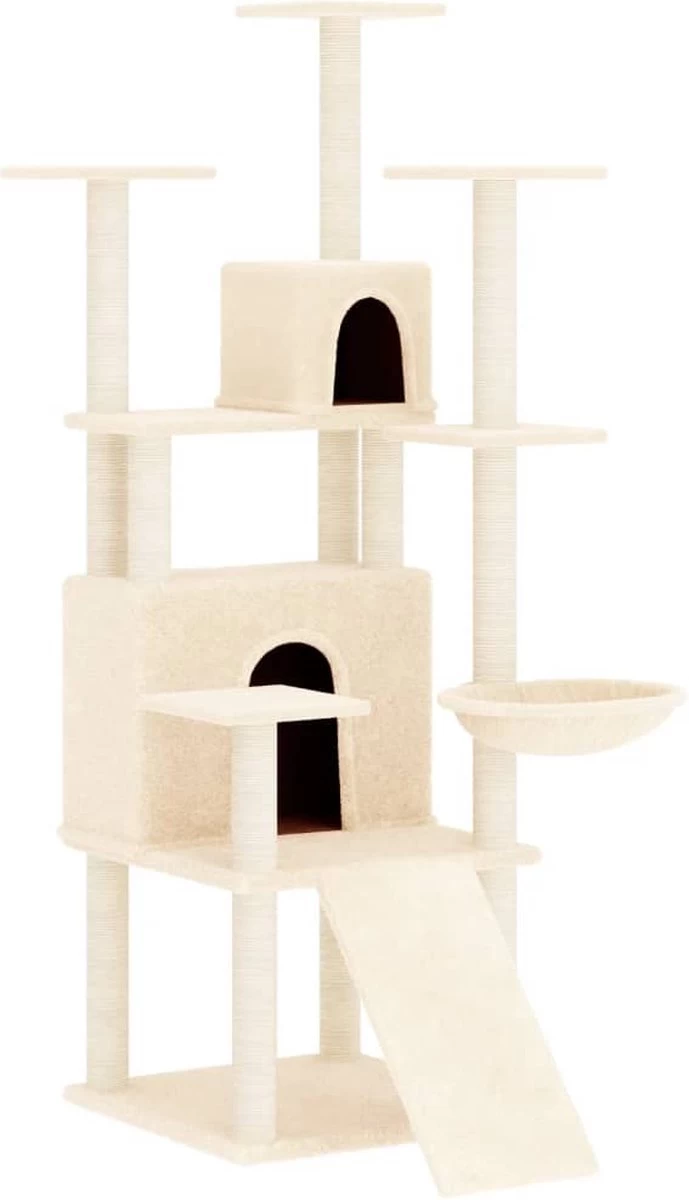 La Dolce Vita – Kattenmeubel Met Sisal Krabpalen 154 Cm Crèmekleurig