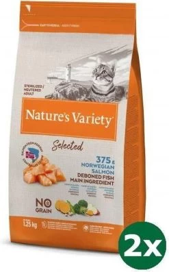 Natures Variety Selected Sterilized Norwegian Salmon Kattenvoer 2x 1,25 Kg