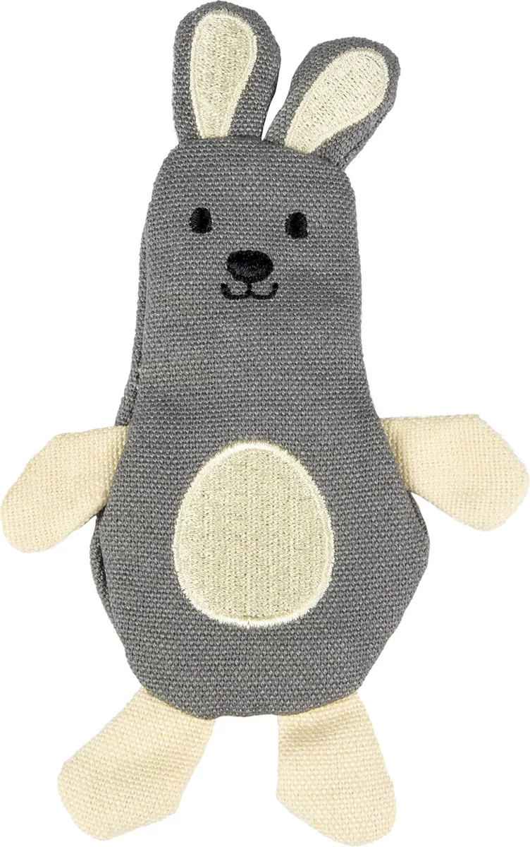 Flamingo Natural Fun Konijn β Kattenspeelgoed β 14 Cm Grijs Beige