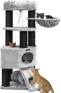 Rootz Krabpaal XL – Luxe Kattenhuis – Krabpaal – Katten – Voor 4 Katten – 50 X 50 X 141 Cm (LxBxH)