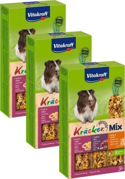 Vitakraft Cavia Kracker 3in1 – Knaagdiersnack – 3 X Honing&Fruit&Noten