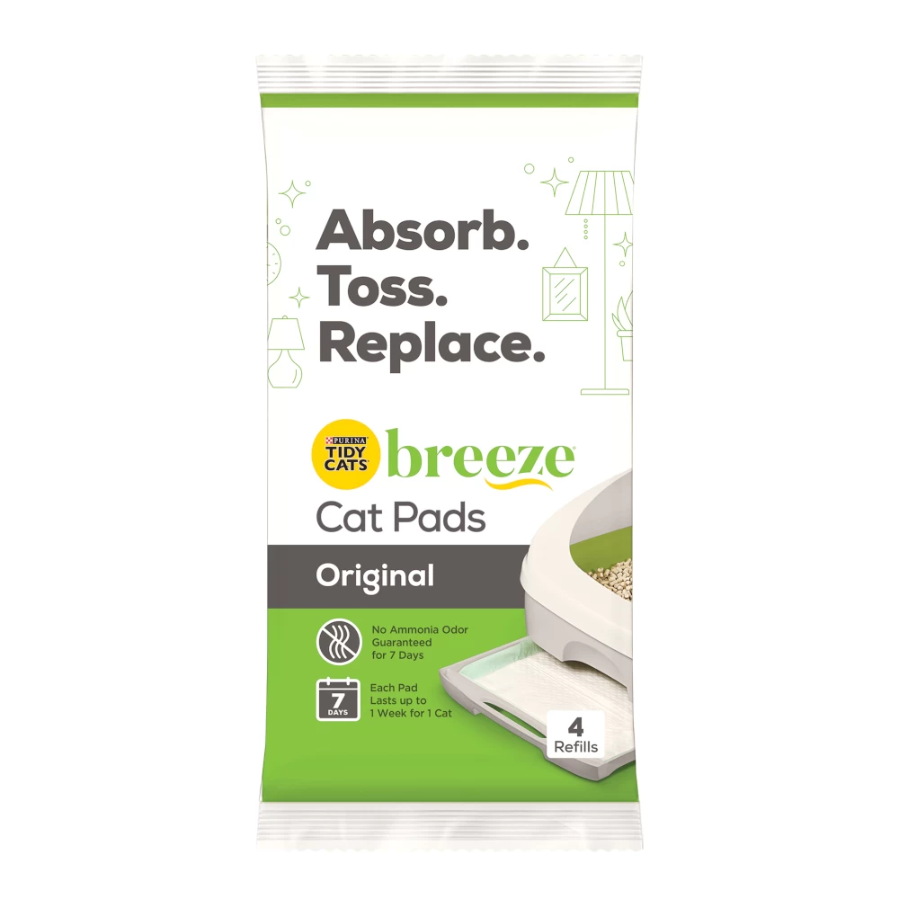 3 + 1 Gratis! 4 X Purina Tidy Cats Breeze Navulzak – Kattenbakvulling Pads Navulzak (4 X 4 Stuks)