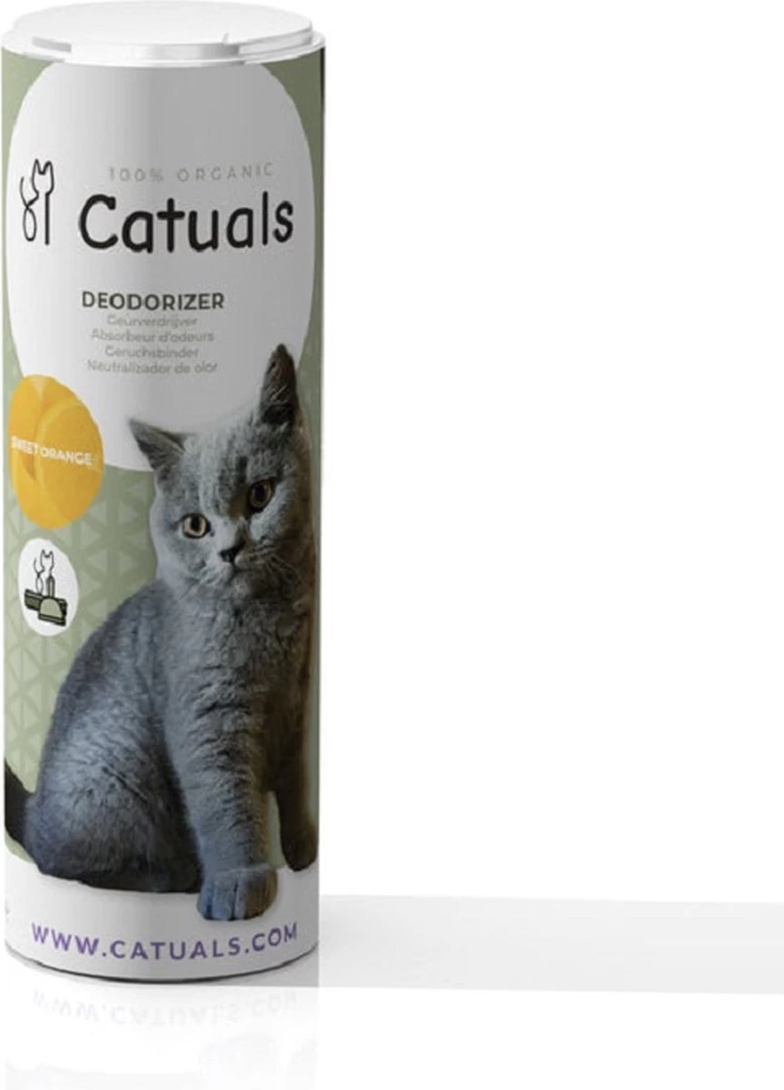Catuals-geurkorrels-geurverdrijver Kattenbak-1000gram-sweet Orange-katten