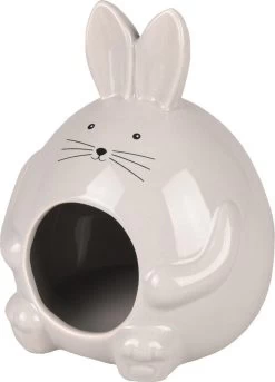 Keramisch Knaagdierhuisje Hopper – 11,5 X 11,5 X 14 Cm – Grijs – 11.5 X 11.5 X 14 Cm