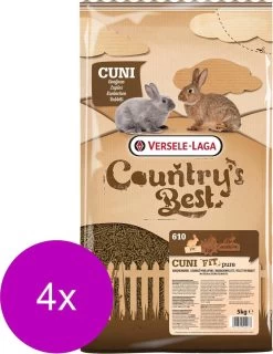 Versele-Laga Country`s Best Cuni Fit Pure – Konijnenkorrel – Konijnenvoer – 4 X 5 Kg