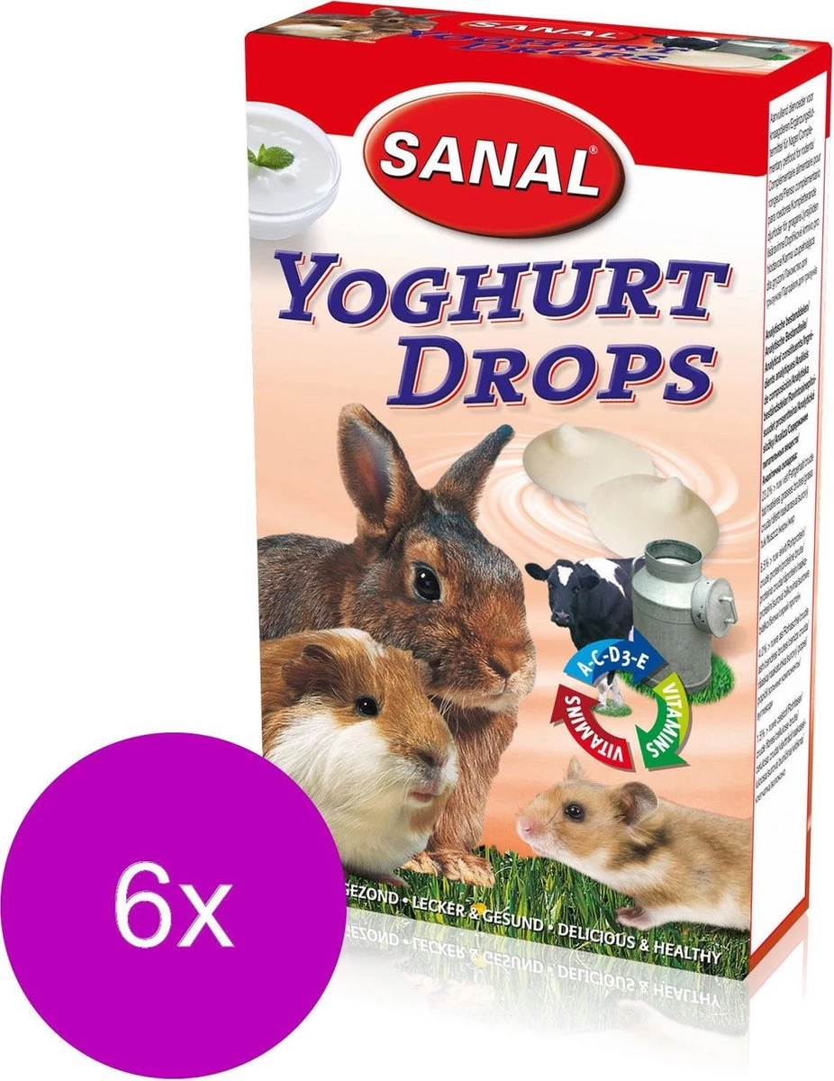 Sanal Yoghurt Drops β Knaagdiersnack β 6 X 45 G