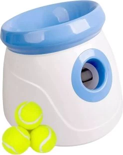 A Sunny Day Automatische Ballenwerper Voor Honden – Ballenschieter – Honden Speelgoed Intelligentie – Wit – Inclusief 3 Tennisballen