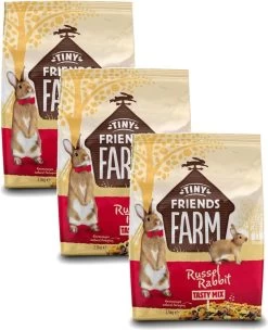 Supreme Tiny Friends Farm Russel Rabbit Tasty Mix – Konijnenvoer – 3 X 2.5 Kg